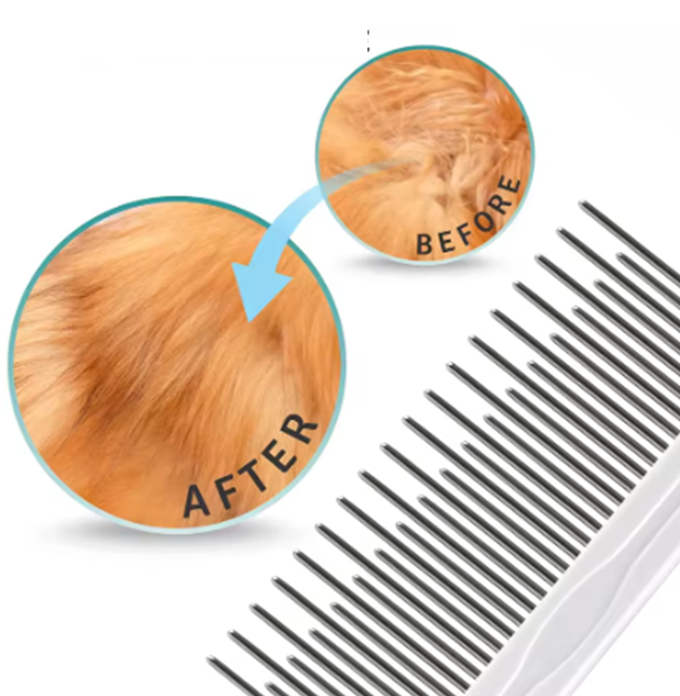 Cat Grooming Comb — Detangling Needle Brush for Healthy, Shiny Fur