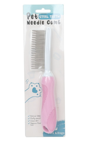 Cat Grooming Comb — Detangling Needle Brush for Healthy, Shiny Fur
