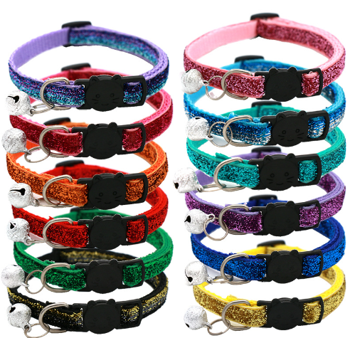 Colorful Cat Collar with Bell — Adjustable Safety Fit for All Breeds