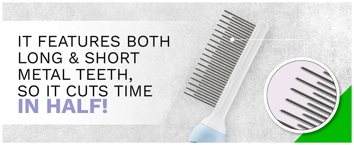 Cat Grooming Comb — Detangling Needle Brush for Healthy, Shiny Fur