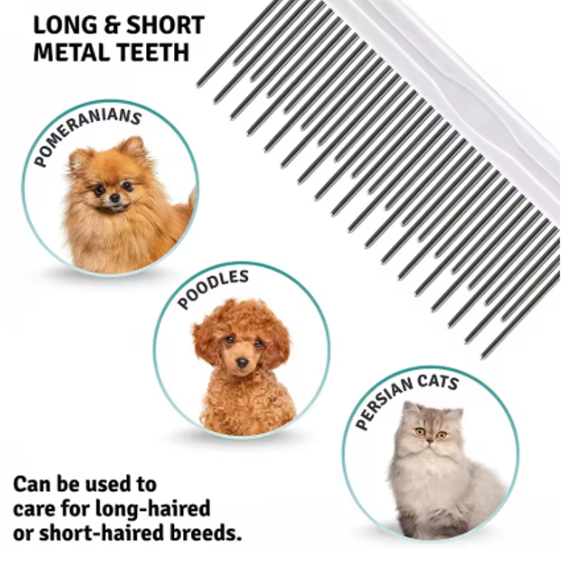 Cat Grooming Comb — Detangling Needle Brush for Healthy, Shiny Fur